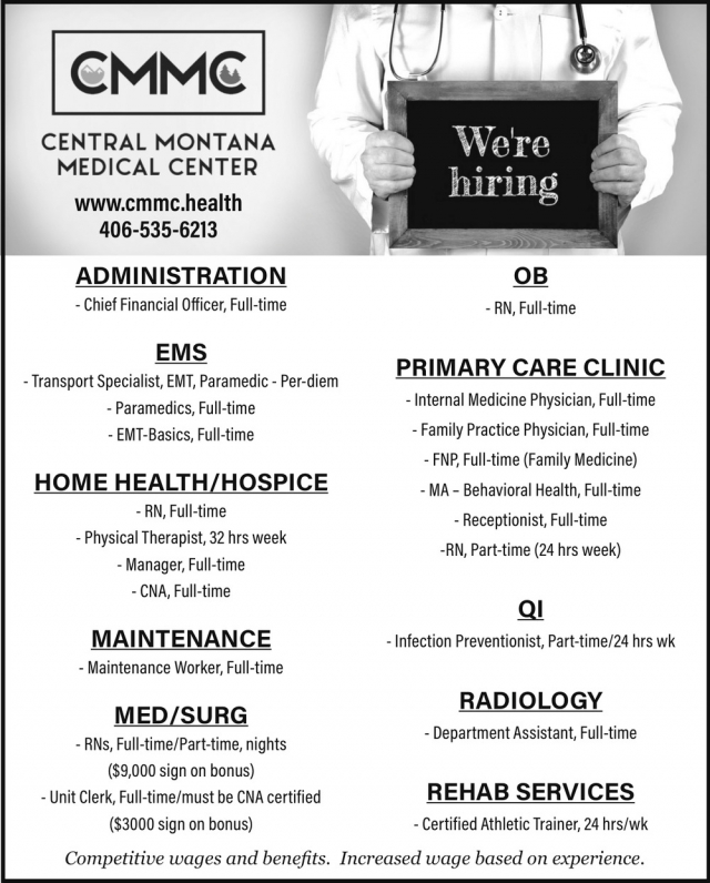 Chief Financial Officer, Central Montana Medical Center, Lewistown, MT