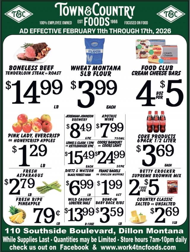 Boneless Beef, Town & Country Foods - Dillon, Dillon, MT