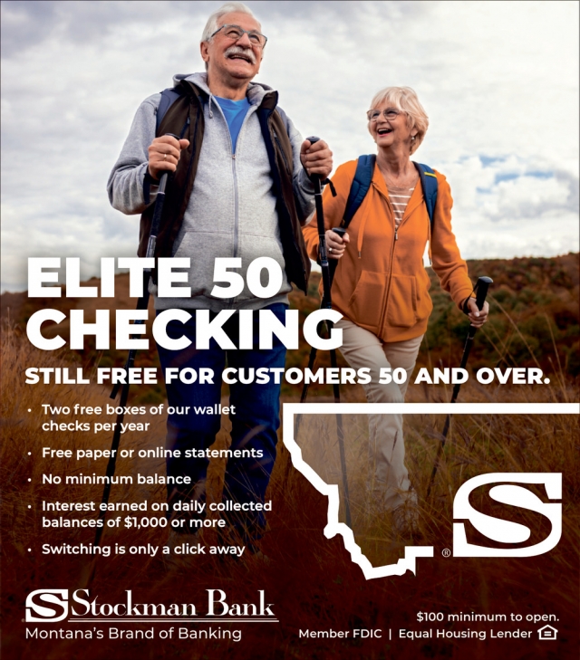 Elite 50 Checking, Stockman Bank