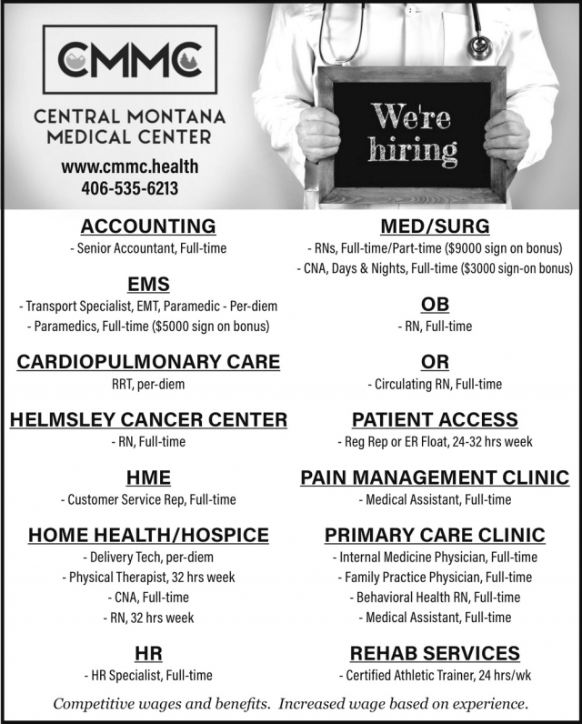 Senior Accountant, Central Montana Medical Center, Lewistown, MT