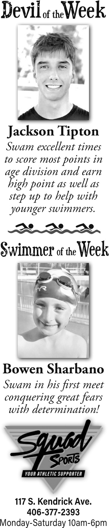 Devil of The Week, Squad Sports, Glendive, MT