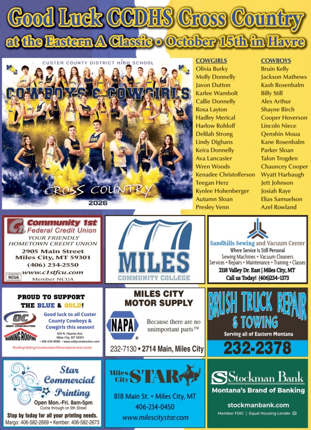 Good Luck! , Custer County District High School, Miles City, MT