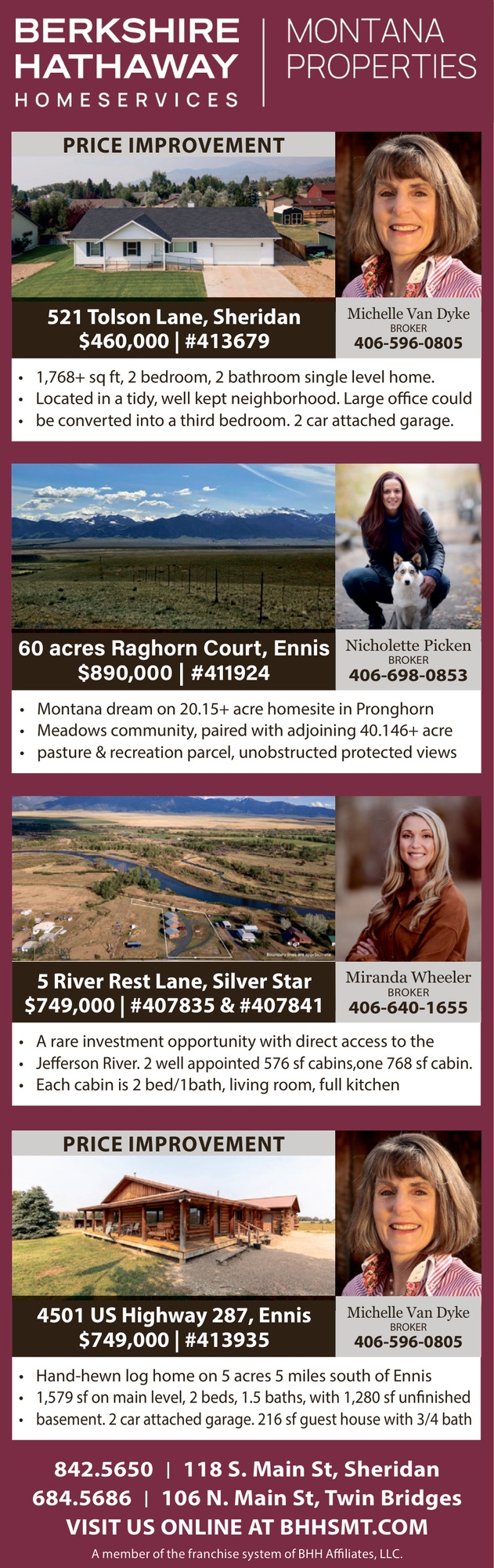 New Listing, Don't Miss Out, Michelle Van Dyke / Nicholette Picken / Miranda Wheeler - Berkshire Hathaway HomeServices Montana Properties