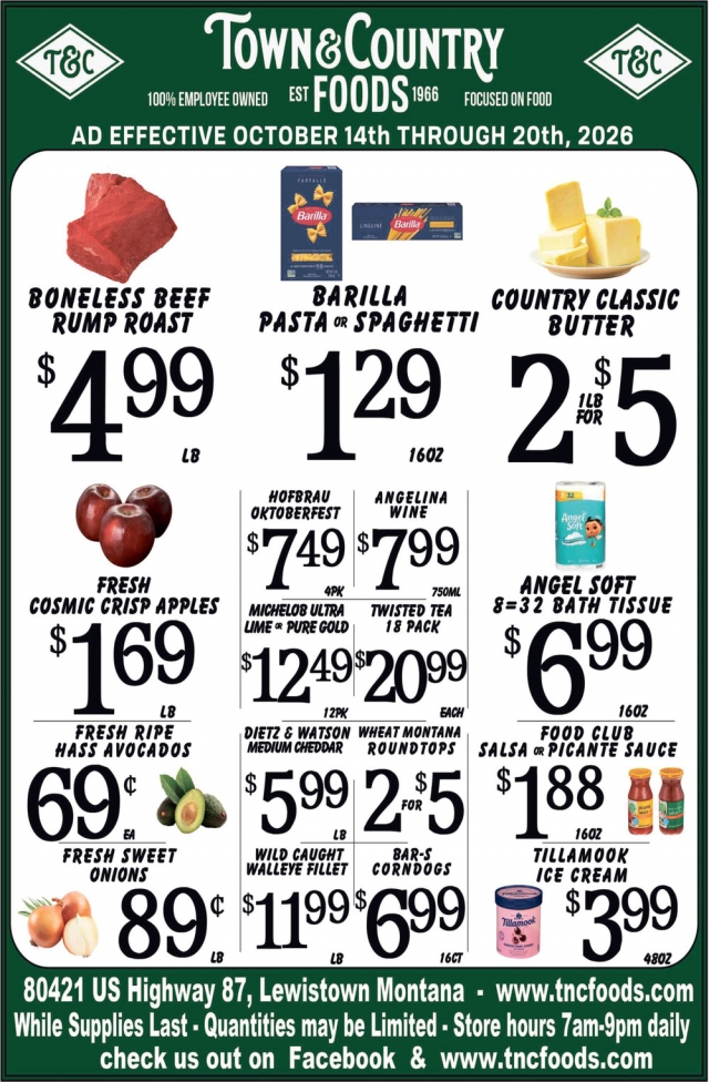 Weekly Deals You Can't Miss, Town & Country Foods - Lewiston, Lewistown, MT