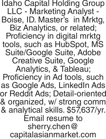 Marketing Analyst
