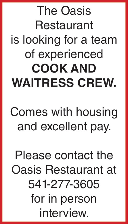 Cook and Waitress Crew